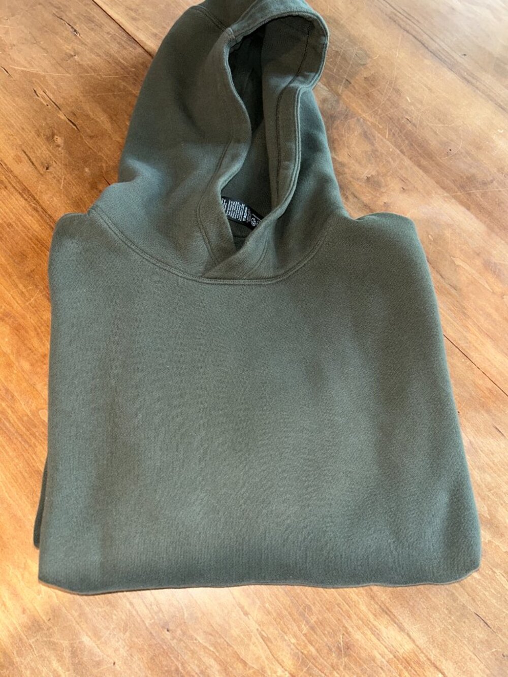 Lululemon Men's large Olive Green Pullover Hoodie Cotton Blend Kangaroo Pocket